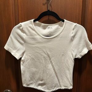 Fct Basics Cream Short Sleeve Top